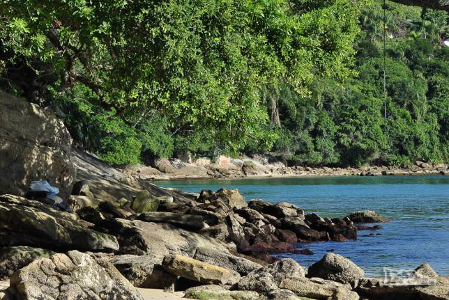 O fantástico e bucólico visual da praia de Sepultura, em Bombinhas, litoral de Santa Catarina